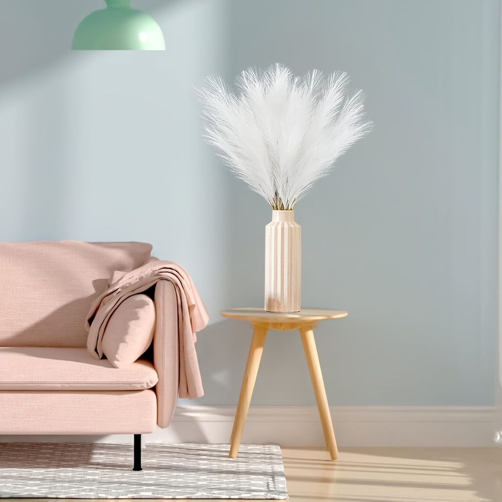 18pcs Artificial Plant Pampas Grass, 21.6in/55cm Faux Plant Vase Flower Arrangement, Fall Family Kitchen Bohemian Decoration Festival Wedding Party Decoration Atmosphere Props