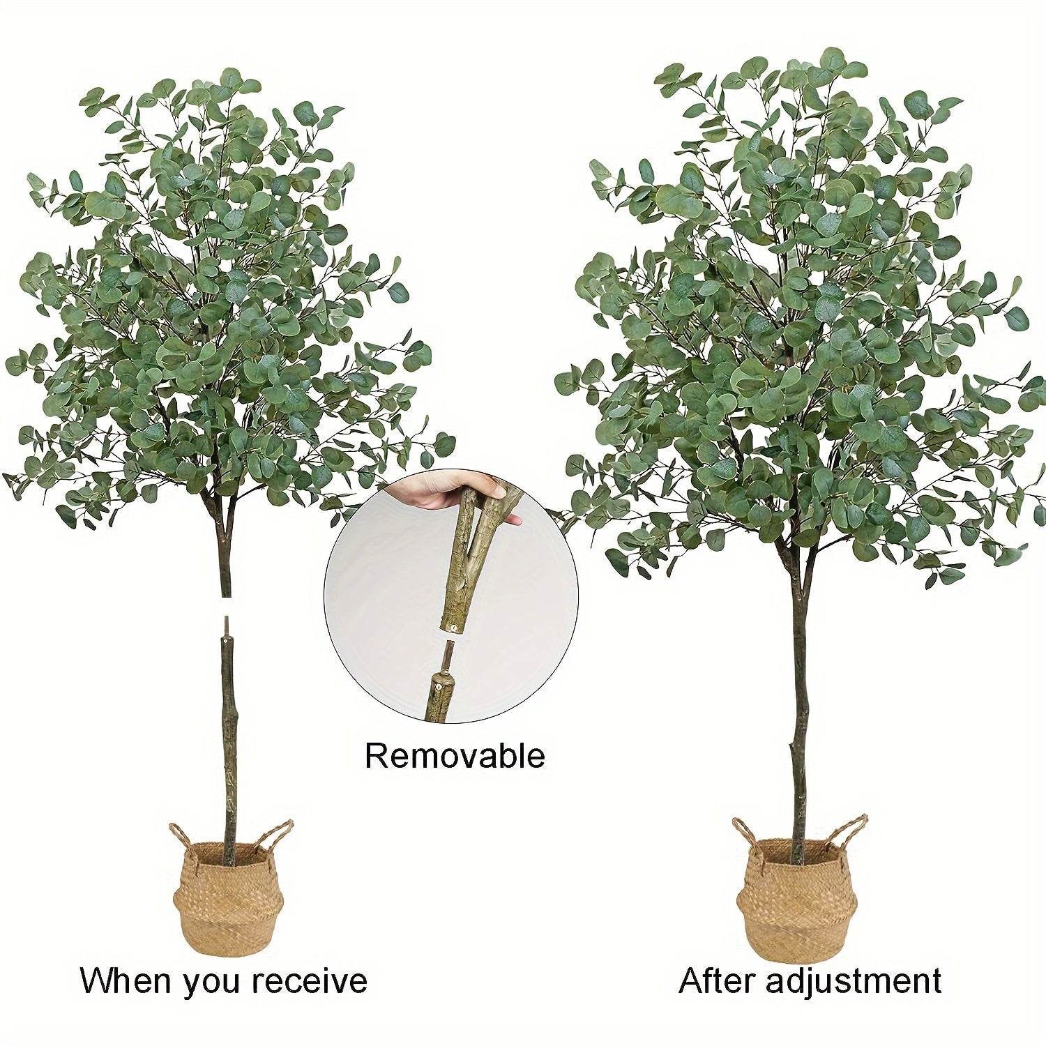 6ft Artificial Eucalyptus Tree in Pot, Faux Indoor Plant for Home & Office Decor, All-Season Fabric Tree for Various Room Types, Perfect for Birthday, Anniversary, Housewarming, New Year, Floor Placement, No Electricity Neede