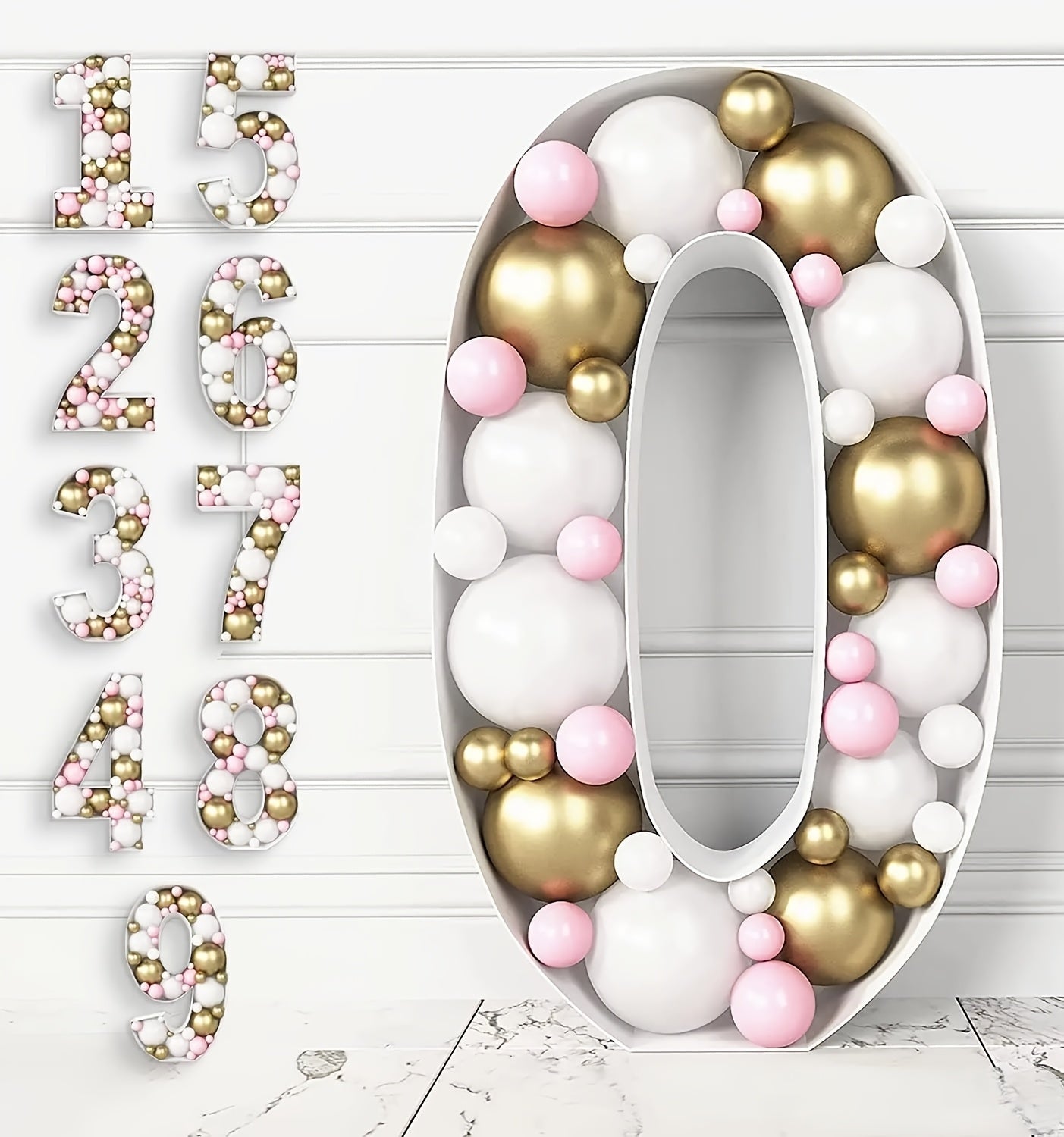 1 Set Princess Theme Balloon Frame Kit, DIY Number 0-9 Balloon Stand for Party Decorations, Versatile Celebration Backdrop for Birthdays, Anniversaries, Weddings, Baby Showers, Christmas, Halloween, New Year, Valentine'S Day