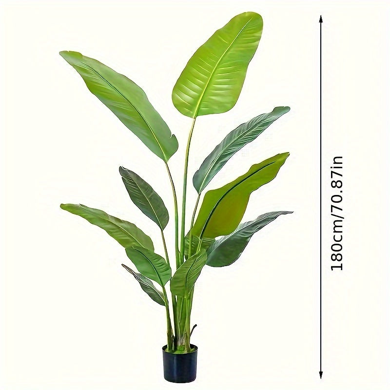 1pc 70.87" Lush & Realistic Bird of Paradise Artificial Plant - Durable Plastic, Maintenance-Free, Perfect for Indoor/Outdoor Decor - Ideal Housewarming Gift for All Seasons, Includes Pot, No Power Needed, Indoor Outdoor Deco