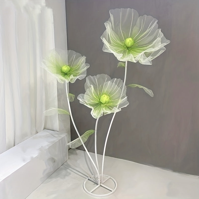 3pcs Realistic Artificial Poppy Flower Bouquet, 3-Piece Set for Wedding, Ceremony, Home Decor, Photo Prop, Farmhouse Style