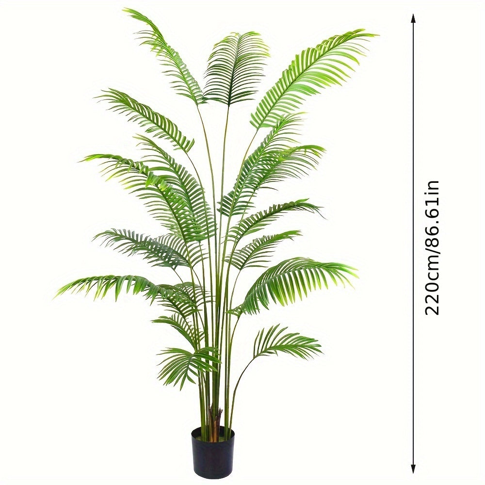 Realistic Artificial Palm Tree Plant - Lush Green Leaves, Sturdy Base, No Maintenance Fake Palm Tree for Indoor/Outdoor Decor, Modern Home, Office, Party - Perfect Housewarming, Christmas, Halloween, Easter, Thanksgiving, Han