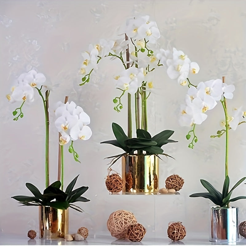 1pc Ultra-Realistic Phalaenopsis Orchid Stem - Elegant Artificial Bouquet for Wedding, Party & Home Decor - Premium Quality, Long-Lasting Centerpiece for Bridal, Engagement, Birthday & Anniversary Celebrations