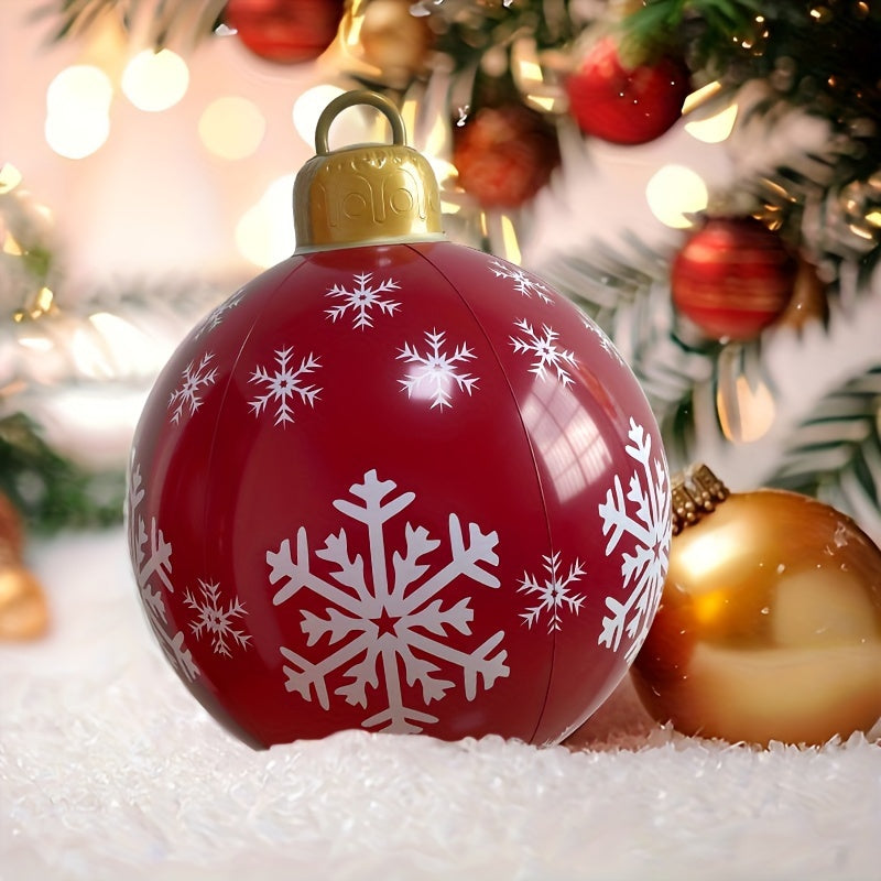 1pc Giant 23.6 Inch Inflatable Christmas Yard Decoration Balloon - Vibrant Outdoor Holiday Decor, Weather-Resistant, Easy to Set Up, Durable and Reusable Christmas Ball Decoration for Lawn, Garden, and Patio
