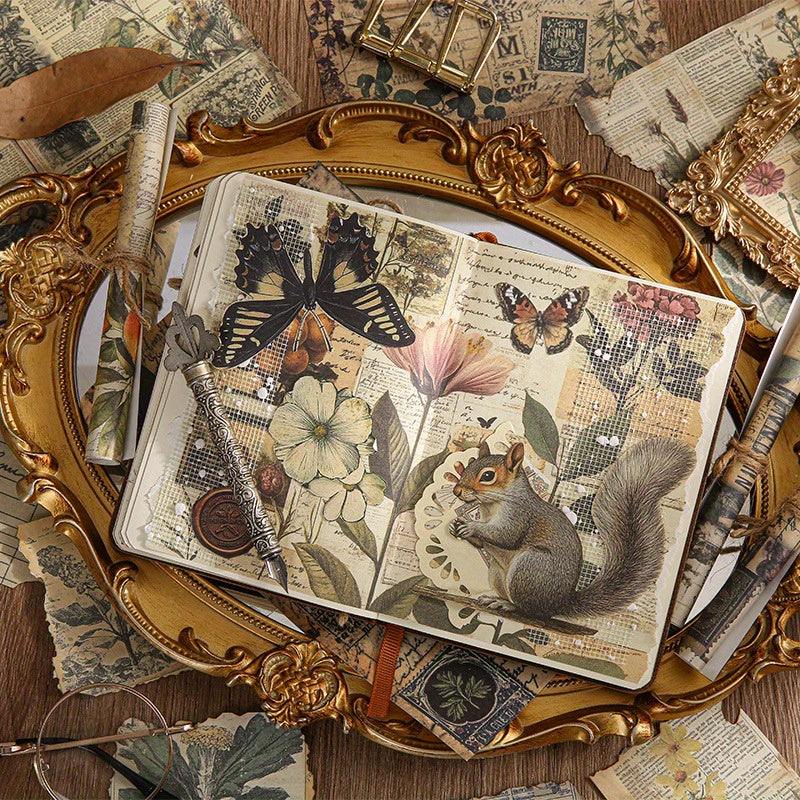 120sheets (4packs) Vintage Journal Scrapbook Paper Kits for Bullet Journals Junk Planners Aesthetic Decor Diary Art Collage Album