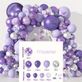 111pcs Lavender Purple Balloon Garland Kit with Metallic Confetti - Perfect for Weddings, Birthdays, Anniversaries, Valentine's Day, Wedding Balloons