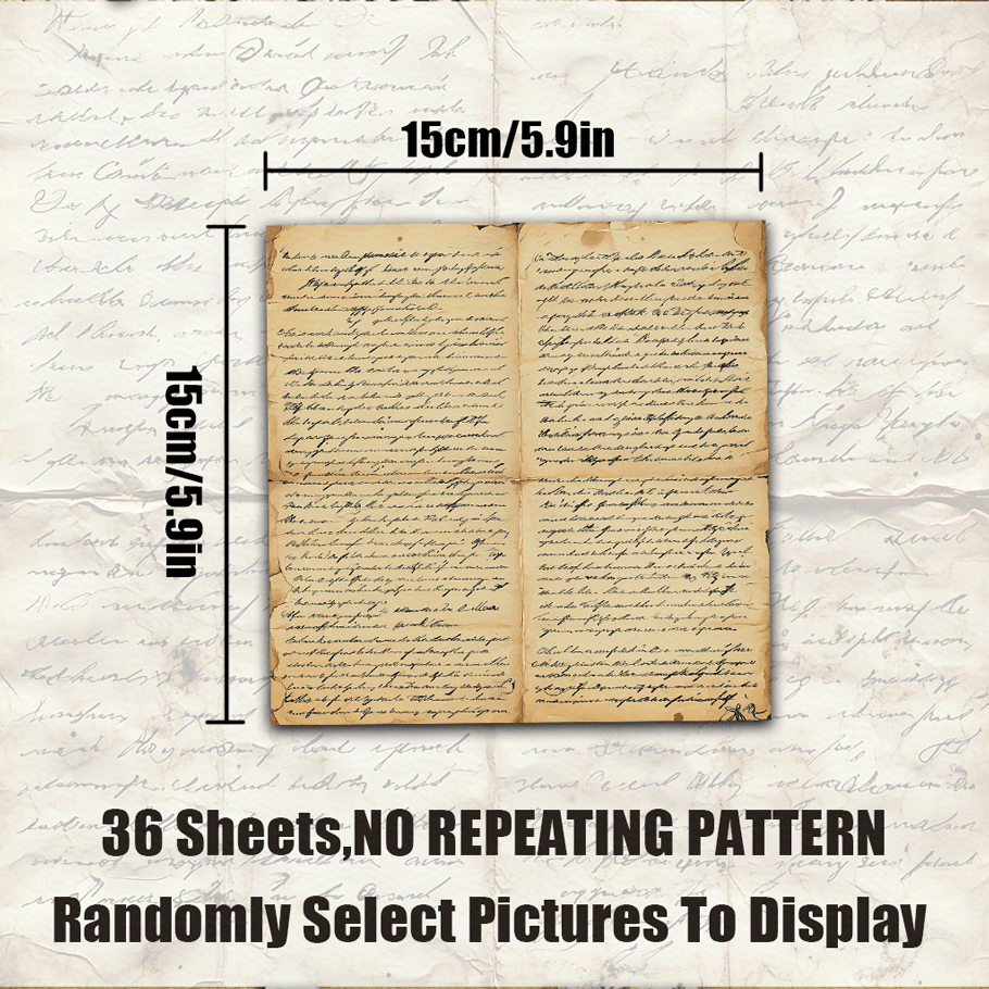 108 Vintage Handwritten Letter Scrapbook Paper, Decorative Paper Suitable for Handmade Grunge Diary Background Decoration And Other Scenes