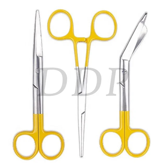 Surgical Operating Scissors German STANDARD Stainless Steel WITH Plastic Handle Bandage Scissors with Colorful Printed Handles