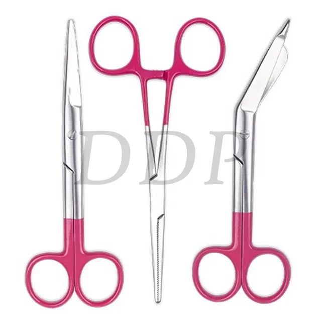 Surgical Operating Scissors German STANDARD Stainless Steel WITH Plastic Handle Bandage Scissors with Colorful Printed Handles