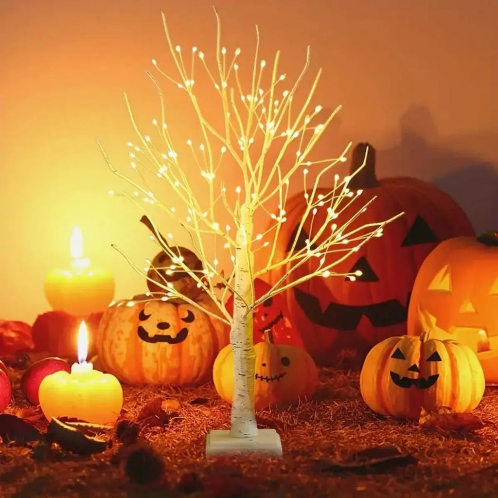 1pc 144 LED Birch Tree Lights, Warm White Light, USB And 3AA Battery Powered (Not Included), Holiday  Decorative Tree