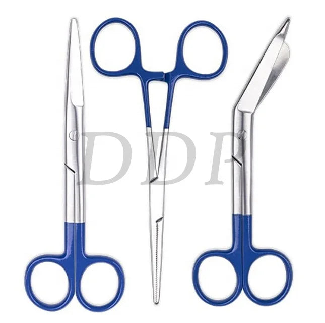 Surgical Operating Scissors German STANDARD Stainless Steel WITH Plastic Handle Bandage Scissors with Colorful Printed Handles