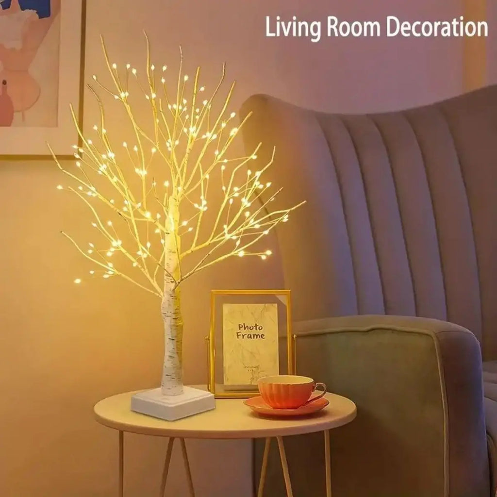 1pc 144 LED Birch Tree Lights, Warm White Light, USB And 3AA Battery Powered (Not Included), Holiday  Decorative Tree