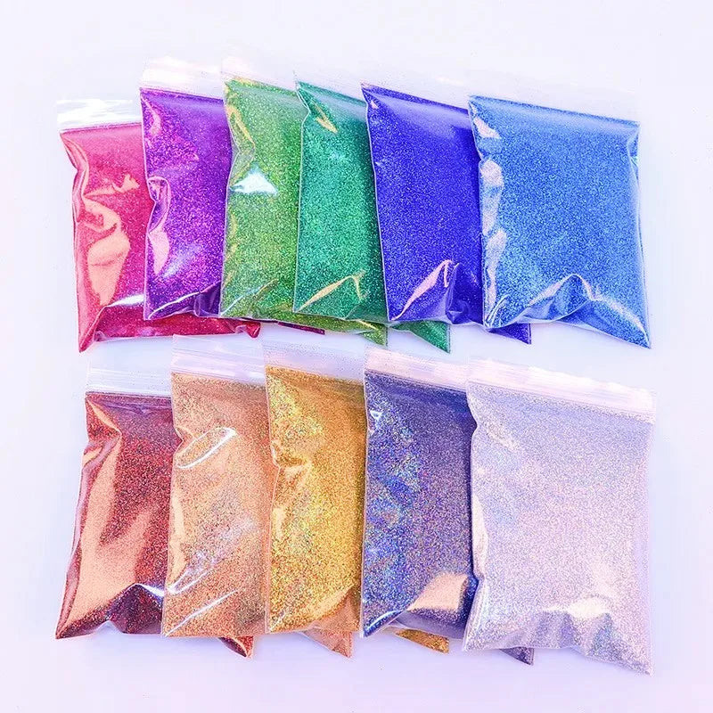 100g/50g Holographic Laser Extra Fine Glitter Dazzling Nail Glitter Powder DIY Art Crafts Resin Tumbler Decoration Shiny Glitter