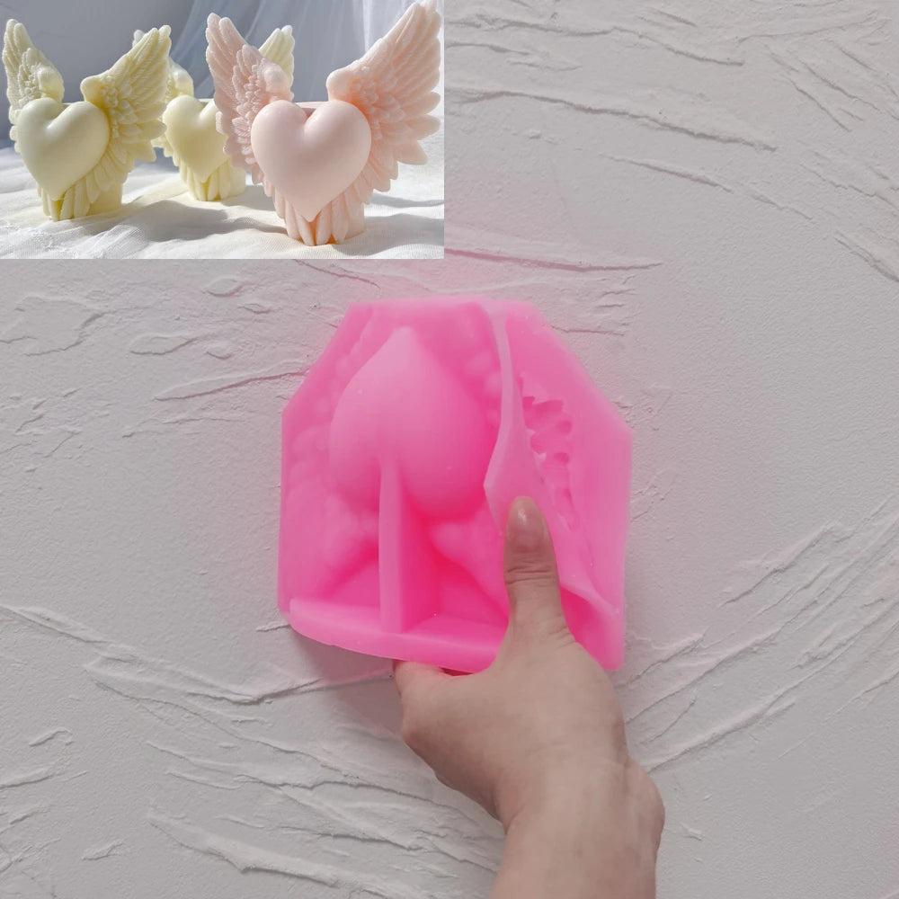 Heart Wing Silicone Mold Valentine's Day Gift Idea Angel Pillar Silicone Mold Home Decor Wedding Gift