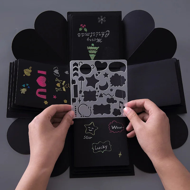 OEM Custom Drawing Template Reusable Laser Cut PET Plastic Stencil Scrapbook Album Painting Template Stencil