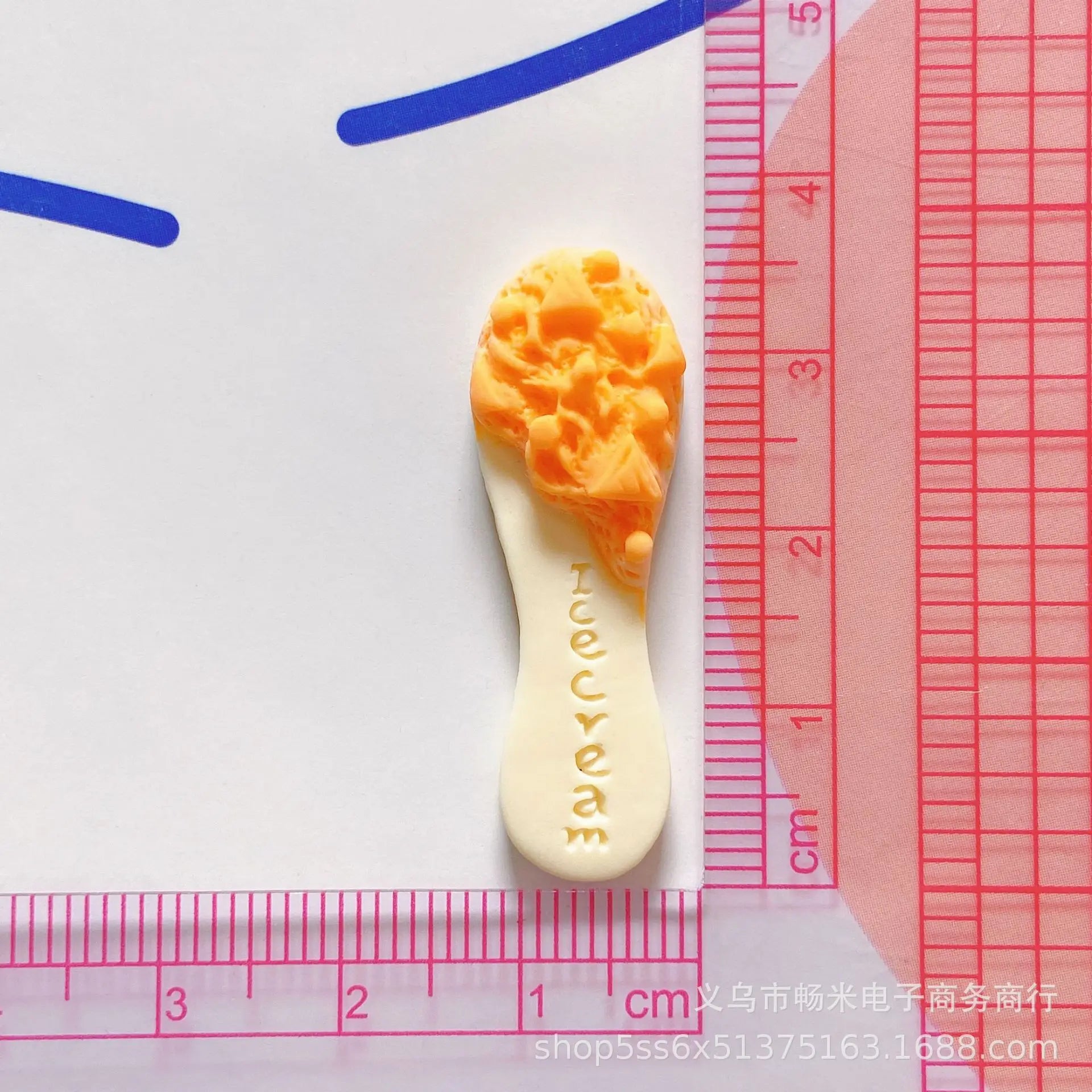 100pcs Macaron Simulation Ice Cream Spoon Flat Back Resin Cabochon Mini Food Scrapbook Craft DIY Miniature Dollhouse Accessories