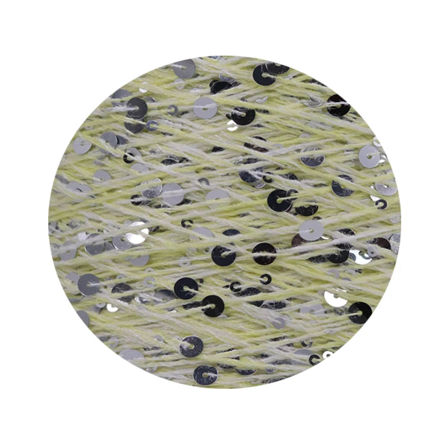 COOMAMUU 50/Ball пряжа 140M Hand Knitting Cotton Yarn 3mm+6mm Sequins Yarn DIY for Woman Woollen Sweater Hat Scarf Supplier