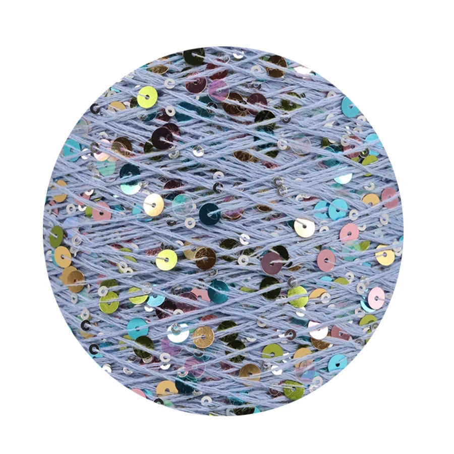 COOMAMUU 50/Ball пряжа 140M Hand Knitting Cotton Yarn 3mm+6mm Sequins Yarn DIY for Woman Woollen Sweater Hat Scarf Supplier