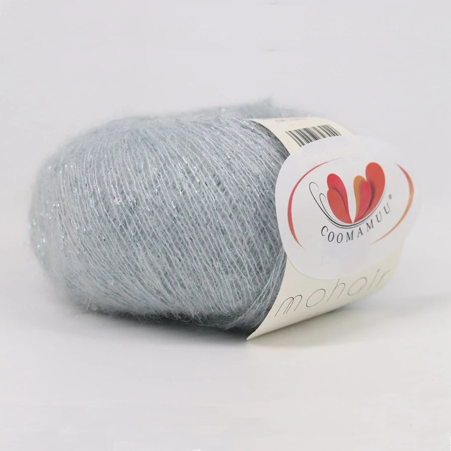 25G Sequins Mohair Yarn Soft Gold Silver Thread Sparkly Thin Wool Yarn for Hand Knitting Silk Thread Fashion Spandex Yarns