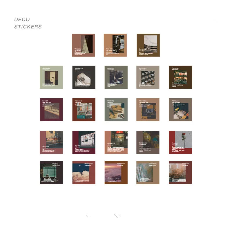 46pcs Per Pack Old Time Series Mini Boxed Stickers Retro Scrapbook Diary Sticker Set Notebook DIY Phone CaseLabel