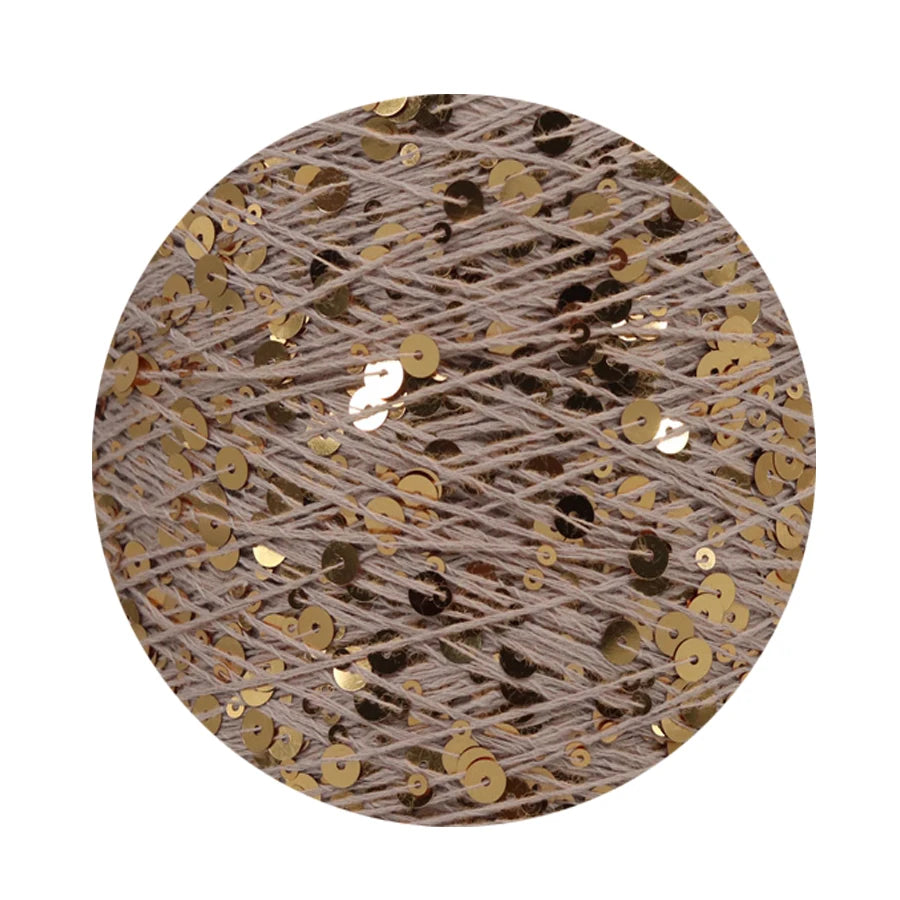 COOMAMUU 50/Ball пряжа 140M Hand Knitting Cotton Yarn 3mm+6mm Sequins Yarn DIY for Woman Woollen Sweater Hat Scarf Supplier