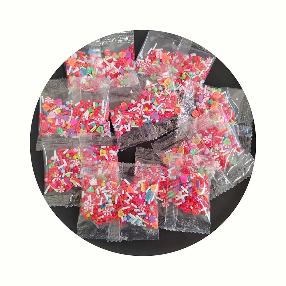 Valentine's Day Polymer Clay Slices Heart Candy Sprinkles for Diy Scrapbook Cell Phone Case Nail Art Embellishments