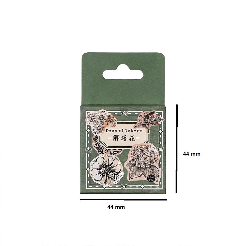 46pcs Per Pack Vintage Series Mini Boxed Stickers Guitar Skateboard Decoration Scrapbook Sticker Phone Case Decor