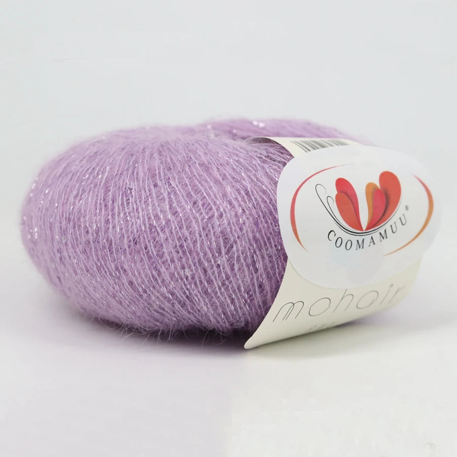 25G Sequins Mohair Yarn Soft Gold Silver Thread Sparkly Thin Wool Yarn for Hand Knitting Silk Thread Fashion Spandex Yarns