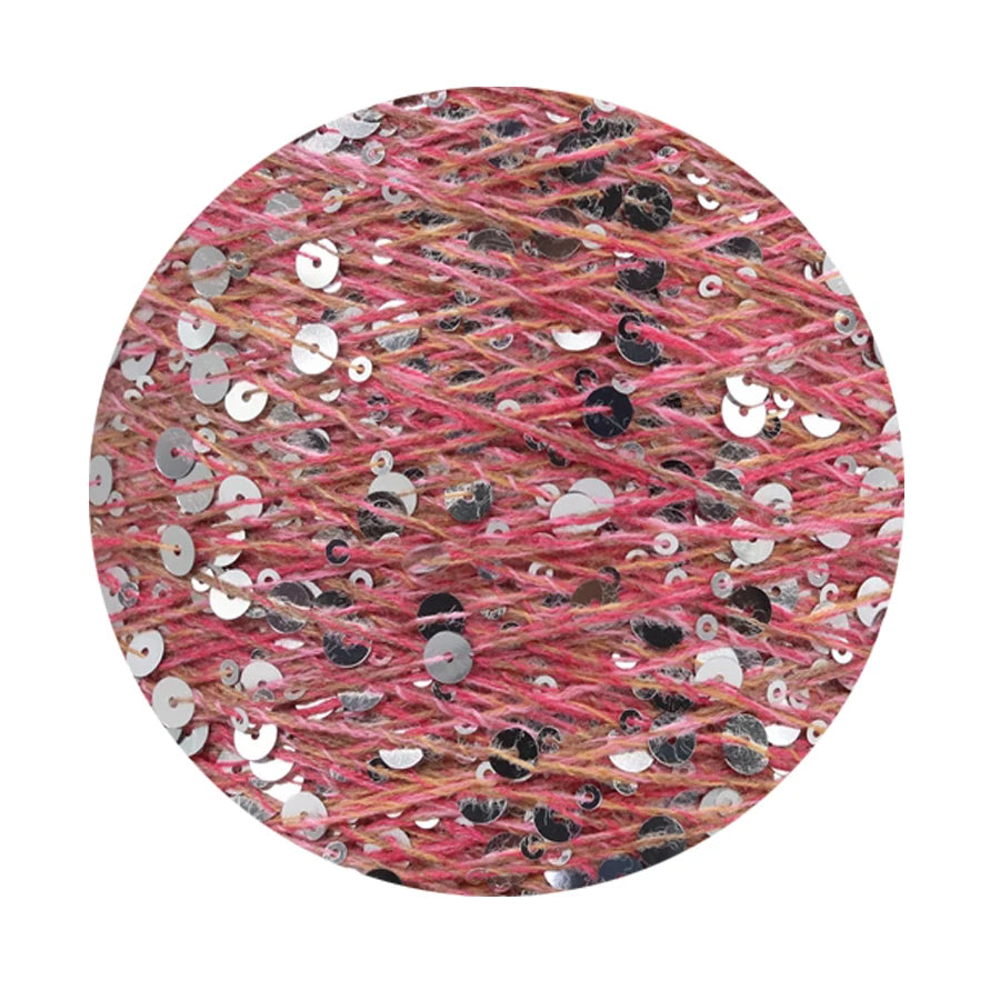 COOMAMUU 50/Ball пряжа 140M Hand Knitting Cotton Yarn 3mm+6mm Sequins Yarn DIY for Woman Woollen Sweater Hat Scarf Supplier