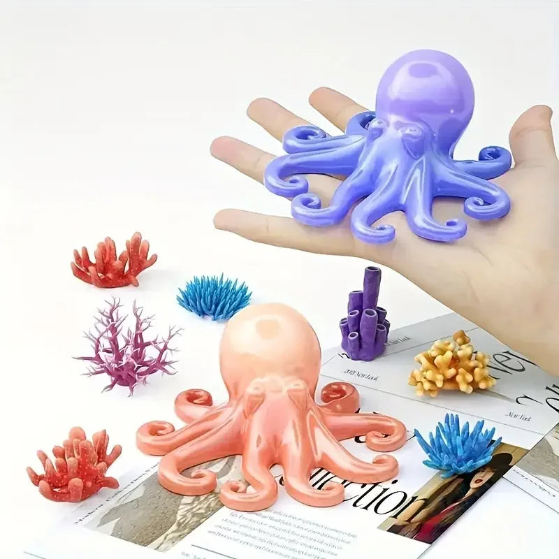 1 DIY Marine Octopus Epoxy Resin Mold, Animal Silicone Resin Mold, Suitable for DIY Craftsmanship, Resin Casting, Gypsum
