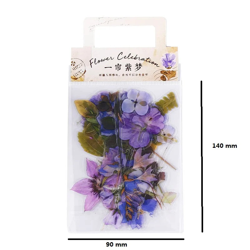 40 Pcs/pack Pretty Flower Series PET Stickers Waterproof Scrapbook Netbook Sticker Student Favor Factory Directly