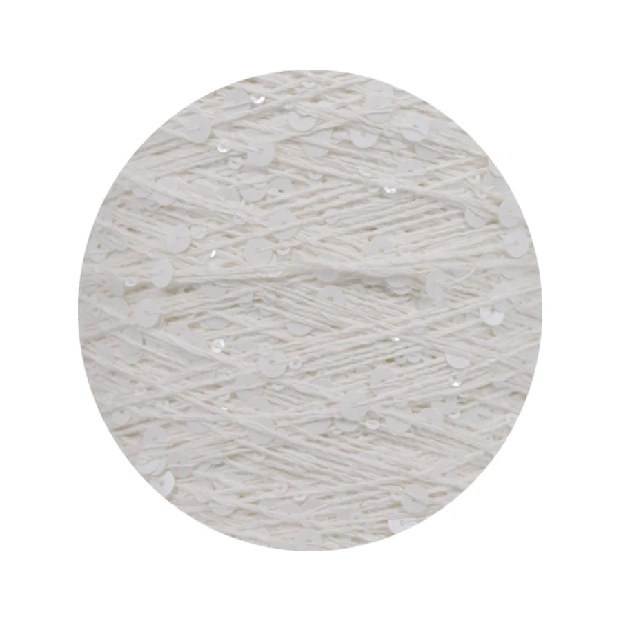 COOMAMUU 50/Ball пряжа 140M Hand Knitting Cotton Yarn 3mm+6mm Sequins Yarn DIY for Woman Woollen Sweater Hat Scarf Supplier