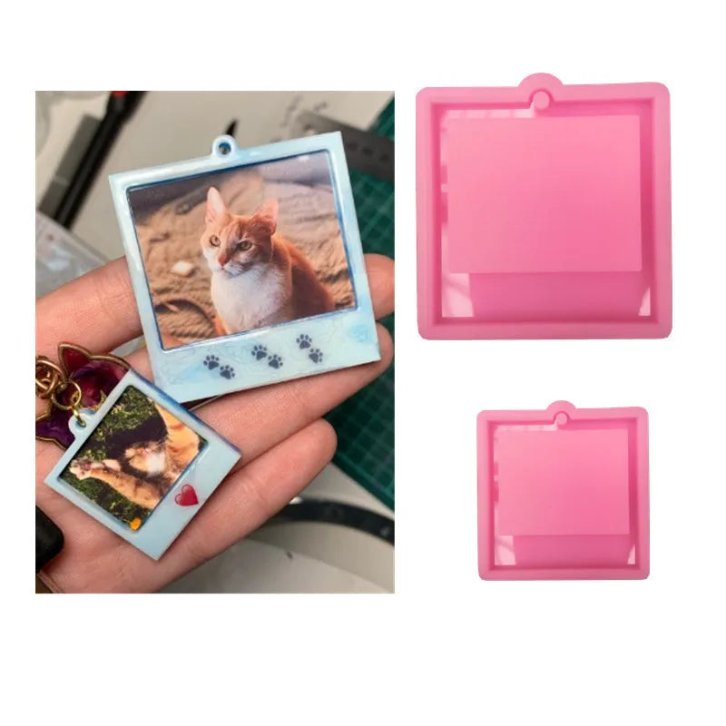 Photo Frame Epoxy Resin Mold Keychains Charms Pendant Silicone Mould For DIY Epoxy Resin Molds Crafts Jewelry Making Accessories
