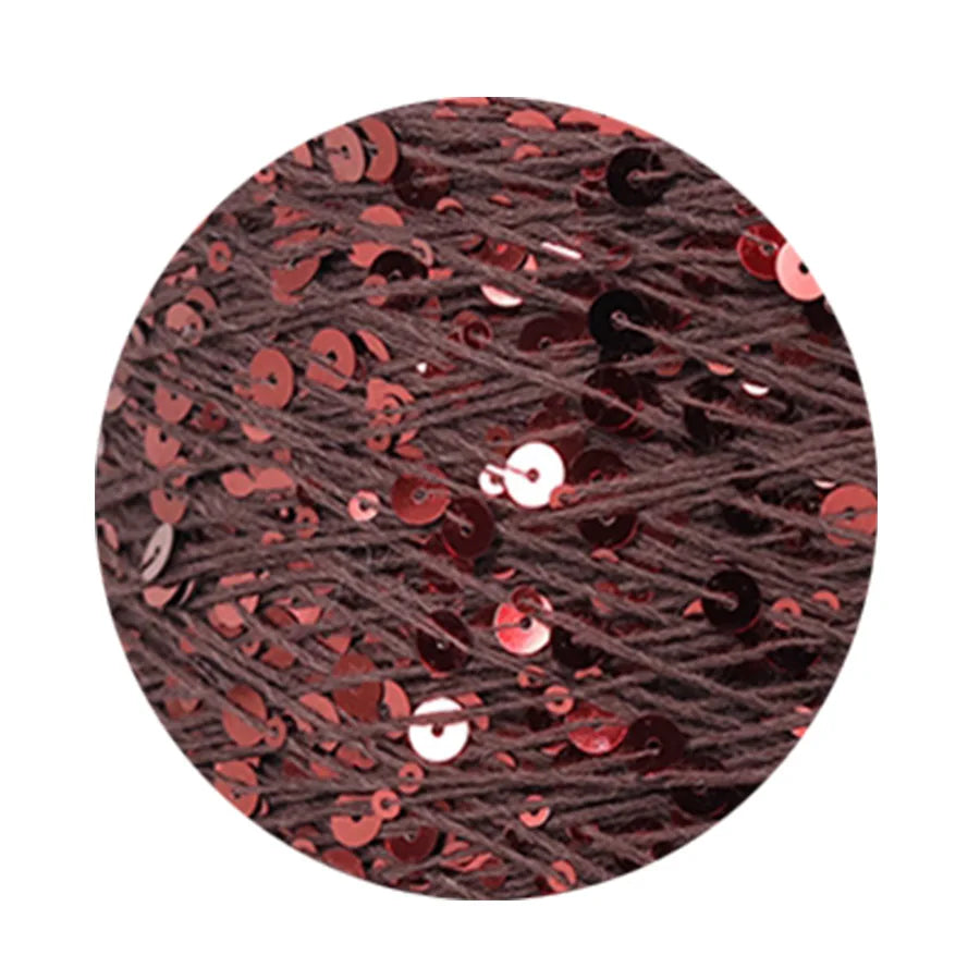 COOMAMUU 50/Ball пряжа 140M Hand Knitting Cotton Yarn 3mm+6mm Sequins Yarn DIY for Woman Woollen Sweater Hat Scarf Supplier