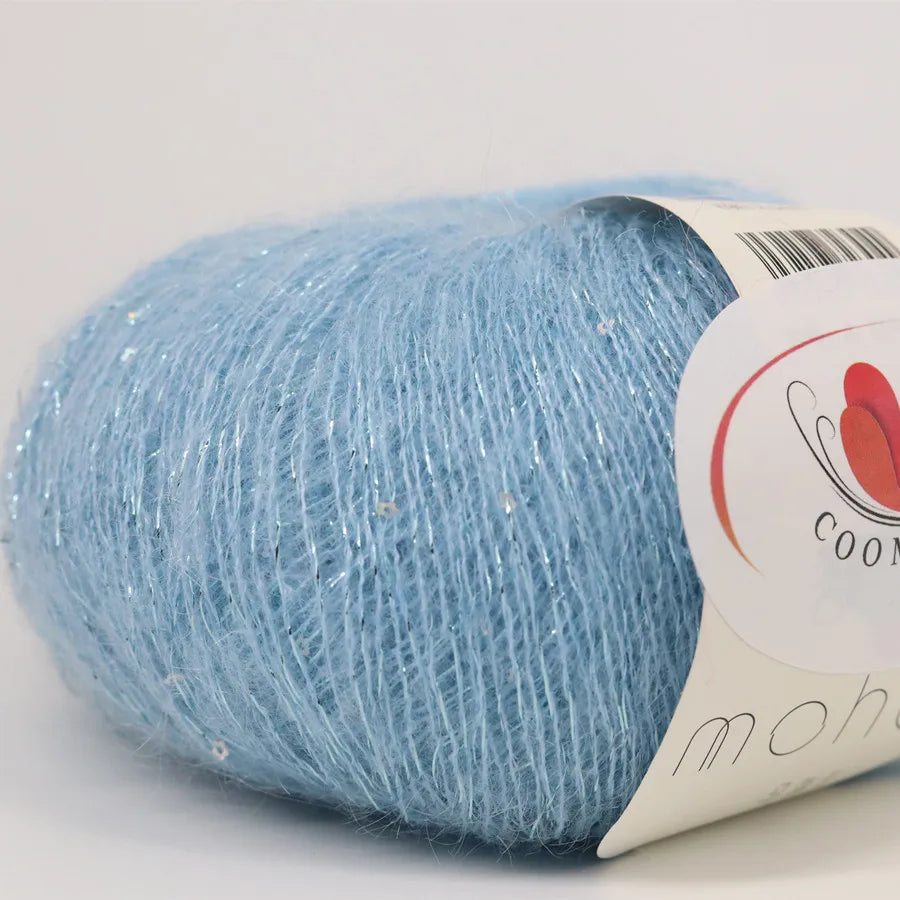 25G Sequins Mohair Yarn Soft Gold Silver Thread Sparkly Thin Wool Yarn for Hand Knitting Silk Thread Fashion Spandex Yarns
