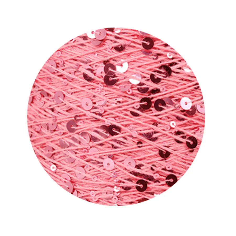 COOMAMUU 50/Ball пряжа 140M Hand Knitting Cotton Yarn 3mm+6mm Sequins Yarn DIY for Woman Woollen Sweater Hat Scarf Supplier