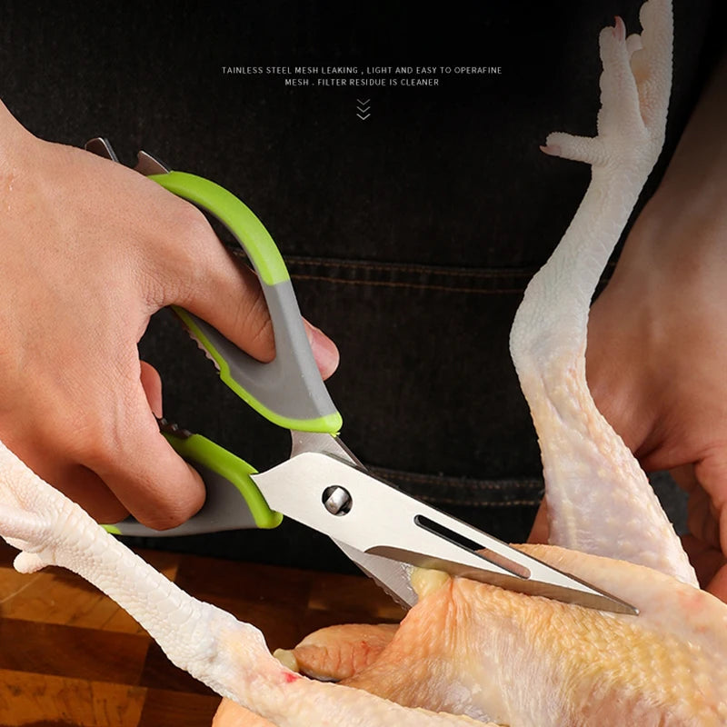 XITUO Stainless Steel Kitchen Strong Scissors Cut Chicken and Duck Bones Chef Professional Practical Scissors Kitchen Essentials