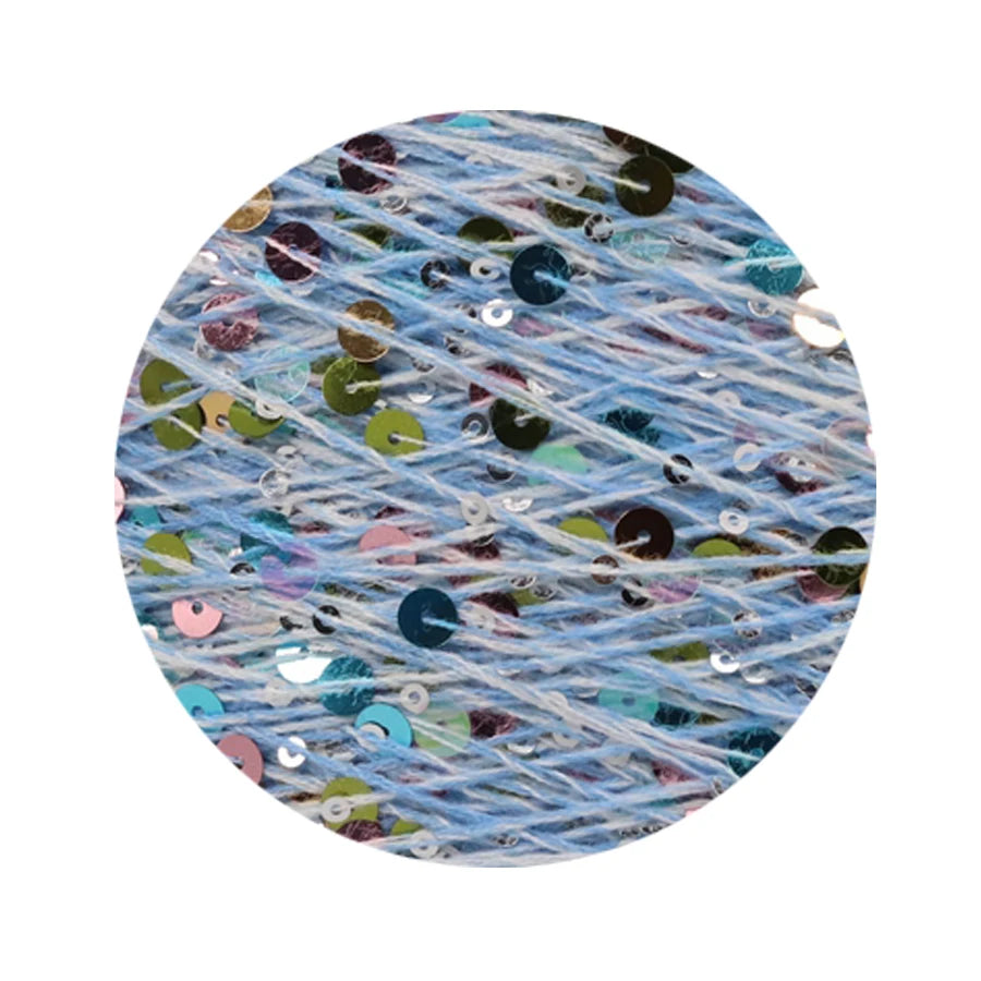 COOMAMUU 50/Ball пряжа 140M Hand Knitting Cotton Yarn 3mm+6mm Sequins Yarn DIY for Woman Woollen Sweater Hat Scarf Supplier