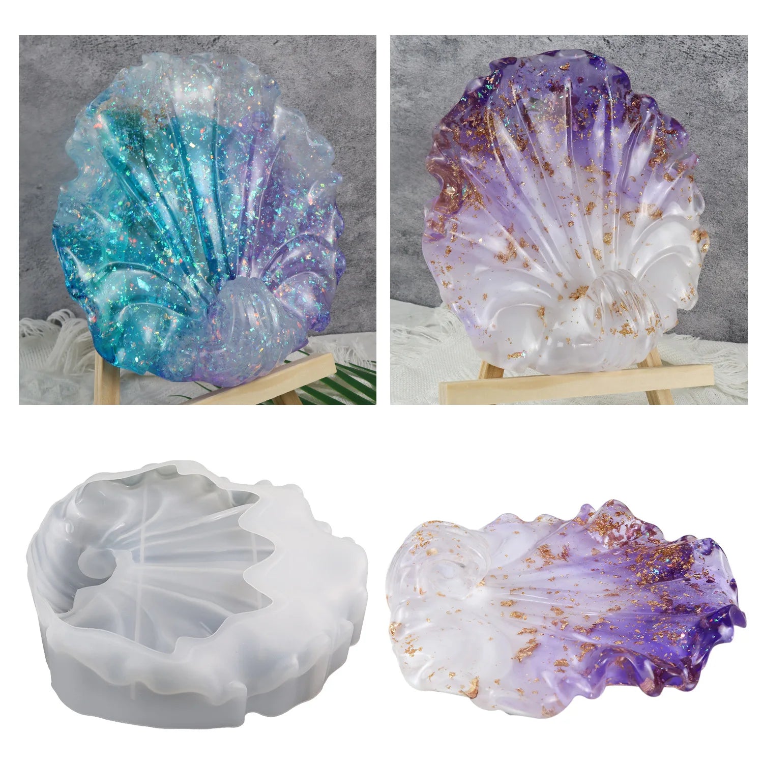 Marine Scallop Tray Silicone Mold Creative Storage Ornament, Home Decoration, Fruit Plate, Resin Handicraft