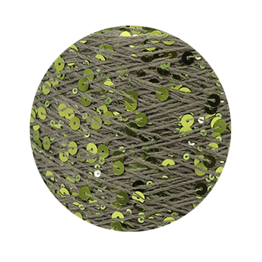 COOMAMUU 50/Ball пряжа 140M Hand Knitting Cotton Yarn 3mm+6mm Sequins Yarn DIY for Woman Woollen Sweater Hat Scarf Supplier