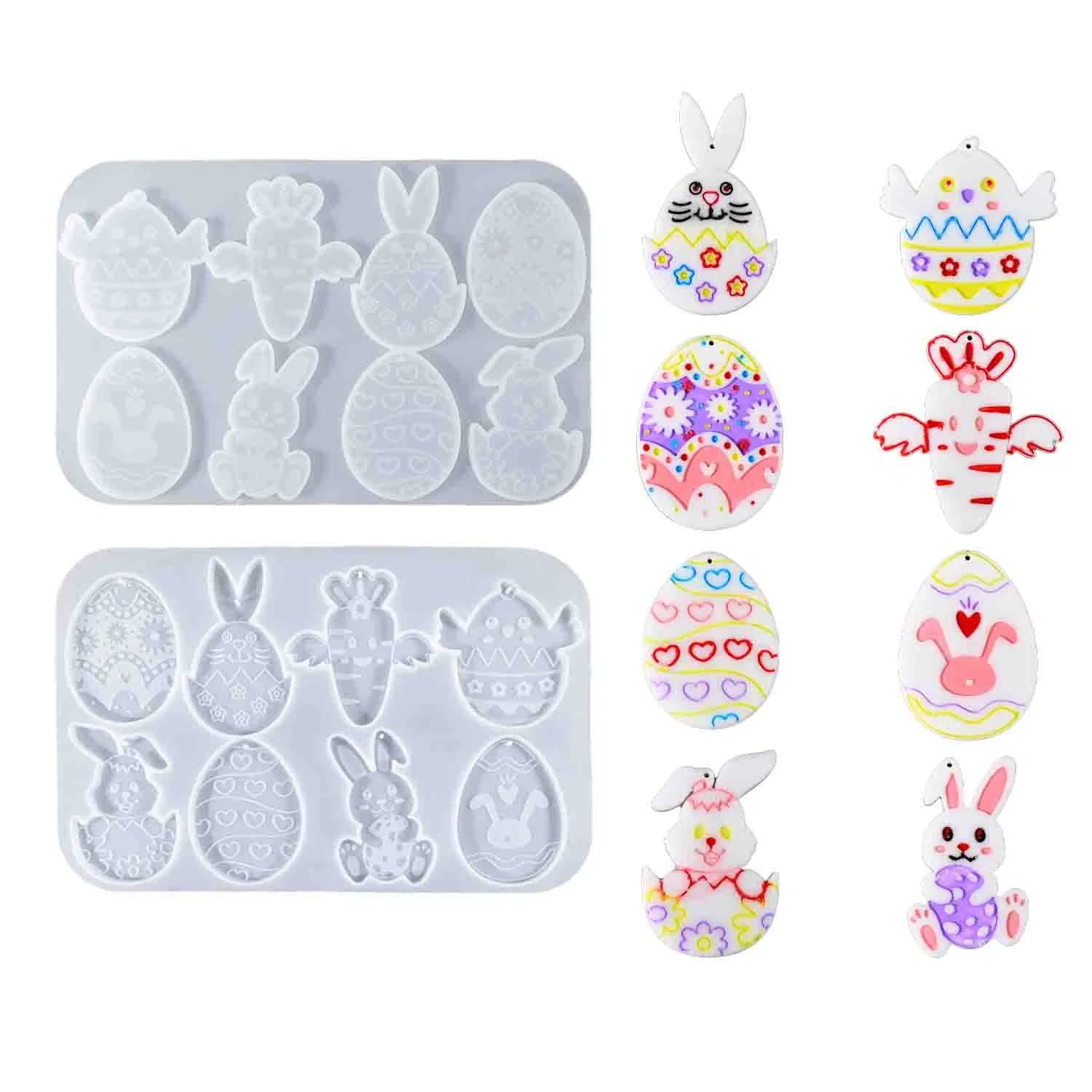 Easter Egg Rabbit Full-page Hanging Silicone Mold Pendant Decoration, DIY Handicraft Enthusiast's Handicraft