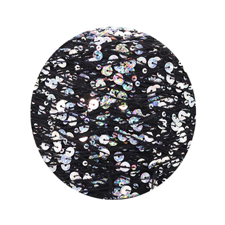 COOMAMUU 50/Ball пряжа 140M Hand Knitting Cotton Yarn 3mm+6mm Sequins Yarn DIY for Woman Woollen Sweater Hat Scarf Supplier