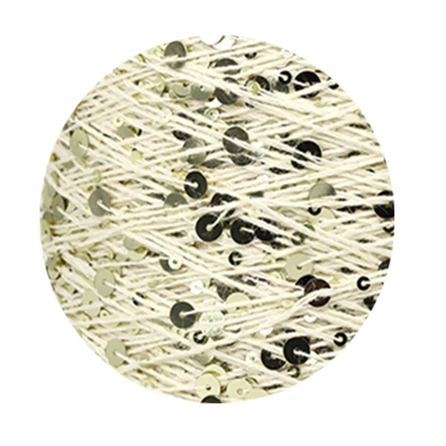 COOMAMUU 50/Ball пряжа 140M Hand Knitting Cotton Yarn 3mm+6mm Sequins Yarn DIY for Woman Woollen Sweater Hat Scarf Supplier