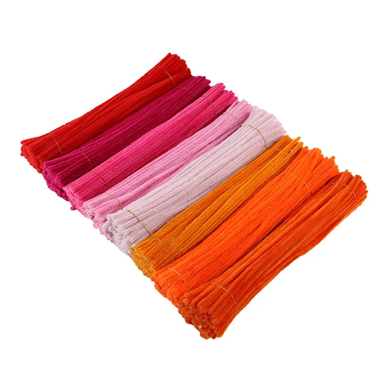 50pcs Chenille Stems Pipe Cleaners Kids Plush Stick Children's Educational Toys Handmade Art Materials Toys DIY Craft Supplies