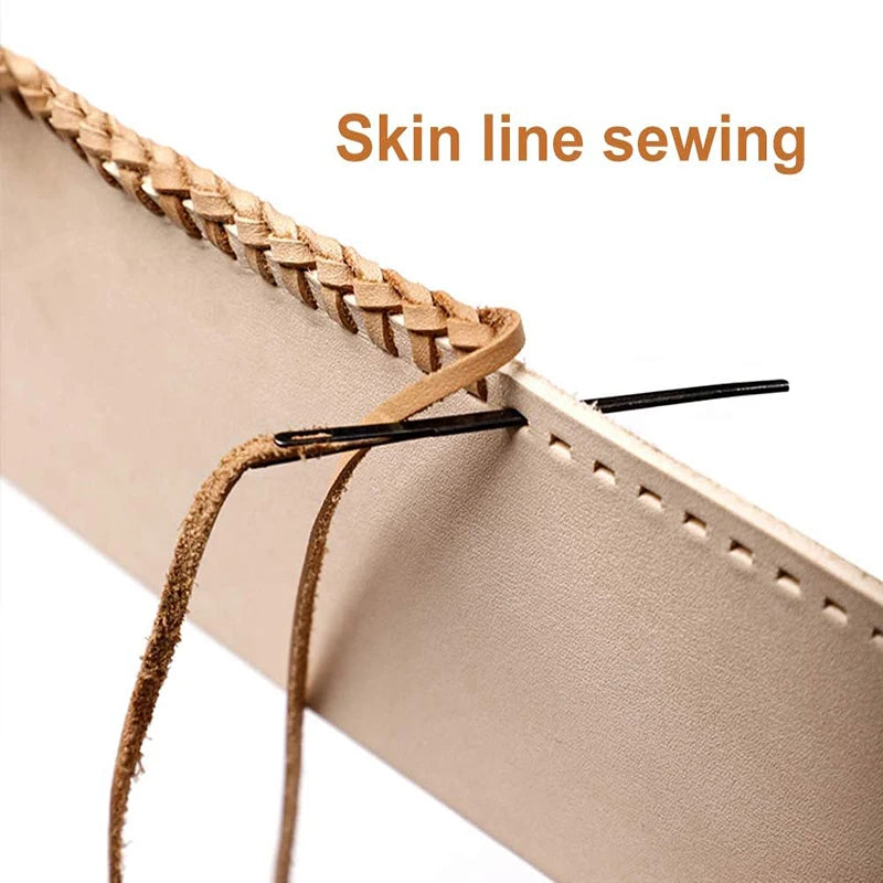 MIUSIE 21pcs/Set Leather Crafts Big Eye Needles Fabric Cross Stitch Knitting Needles Manual For Embroidery Sewing Needles