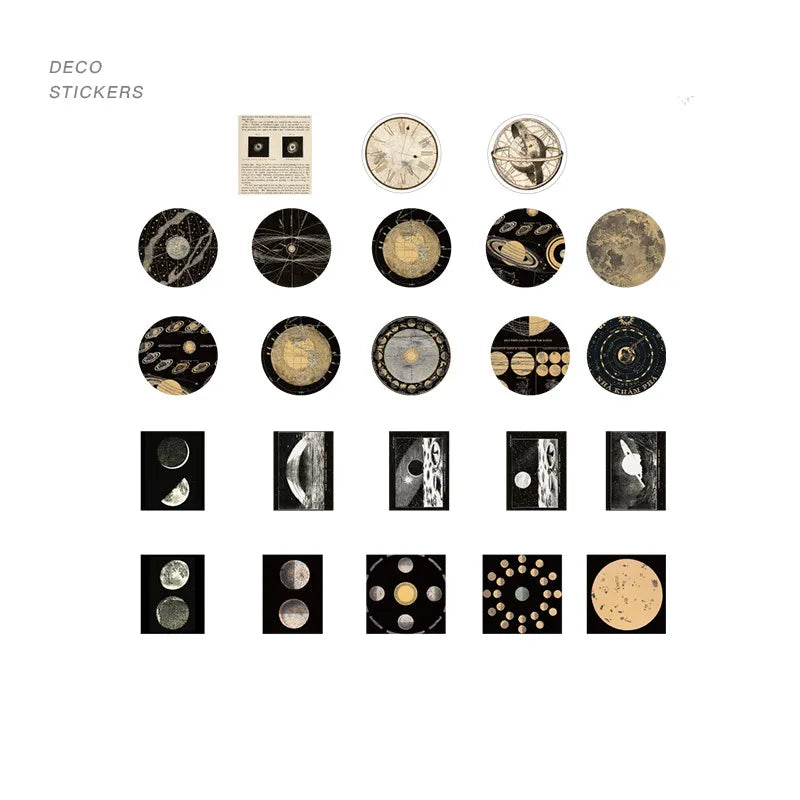 46pcs Per Pack Old Time Series Mini Boxed Stickers Retro Scrapbook Diary Sticker Set Notebook DIY Phone CaseLabel