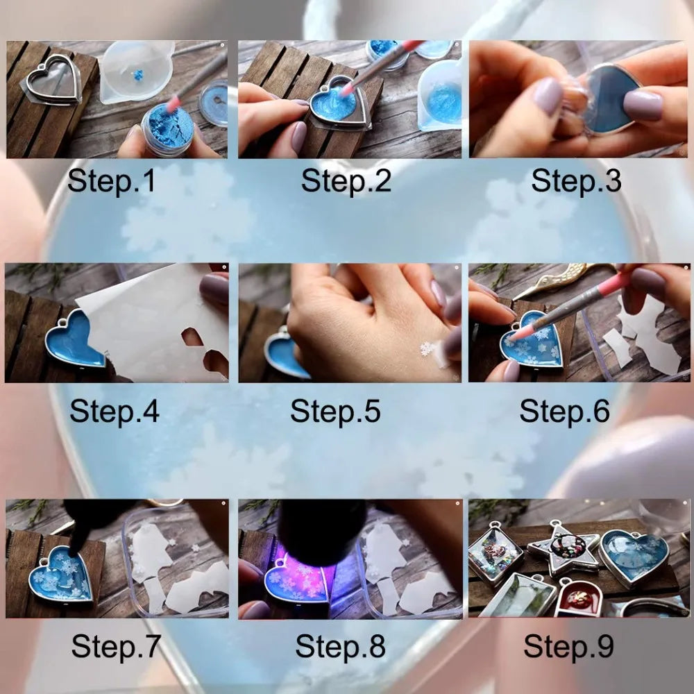 10pcs/lot  Vintage UV Epoxy Resin Metal Frame Pendant Frame Pendant DIY Making Resin Pendant Jewelry Accessories Finding