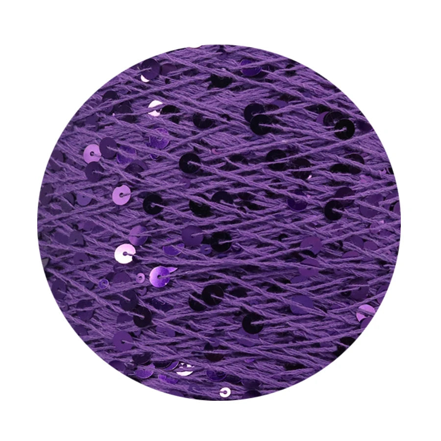 COOMAMUU 50/Ball пряжа 140M Hand Knitting Cotton Yarn 3mm+6mm Sequins Yarn DIY for Woman Woollen Sweater Hat Scarf Supplier