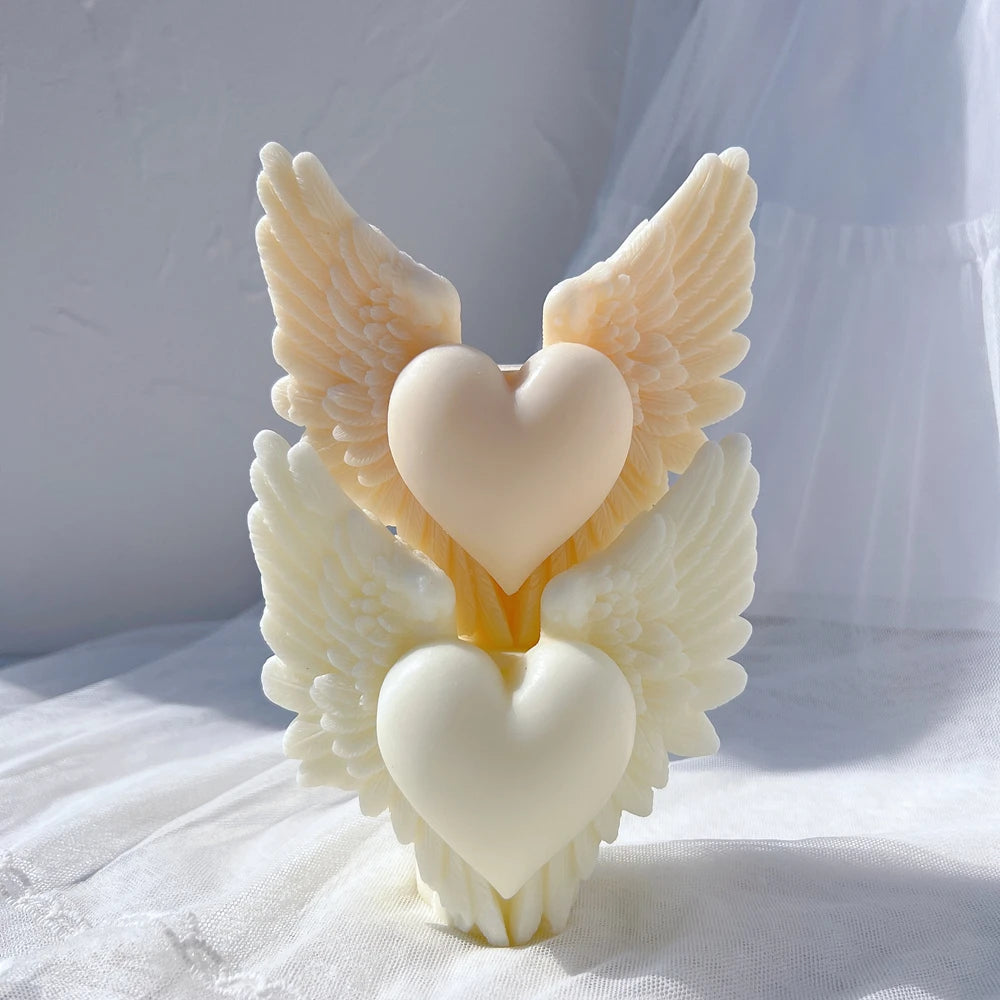 Heart Wing Silicone Mold Valentine's Day Gift Idea Angel Pillar Silicone Mold Home Decor Wedding Gift