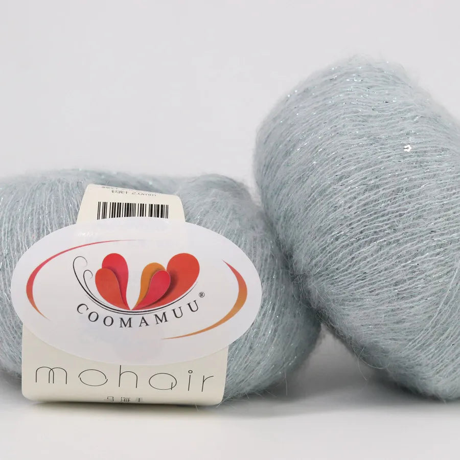 25G Sequins Mohair Yarn Soft Gold Silver Thread Sparkly Thin Wool Yarn for Hand Knitting Silk Thread Fashion Spandex Yarns